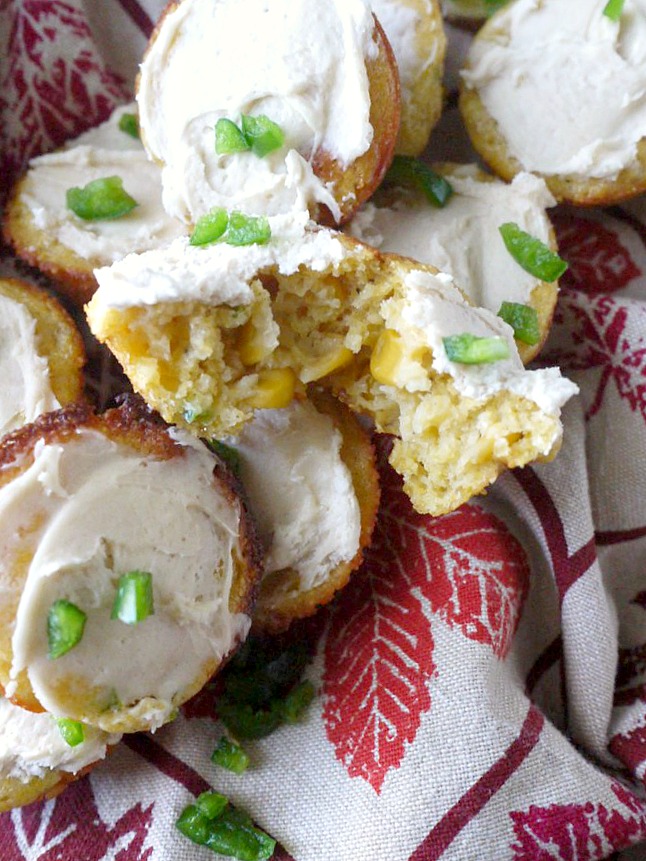 mini jalapeno cornbread cupcakes with honey butter frosting 8