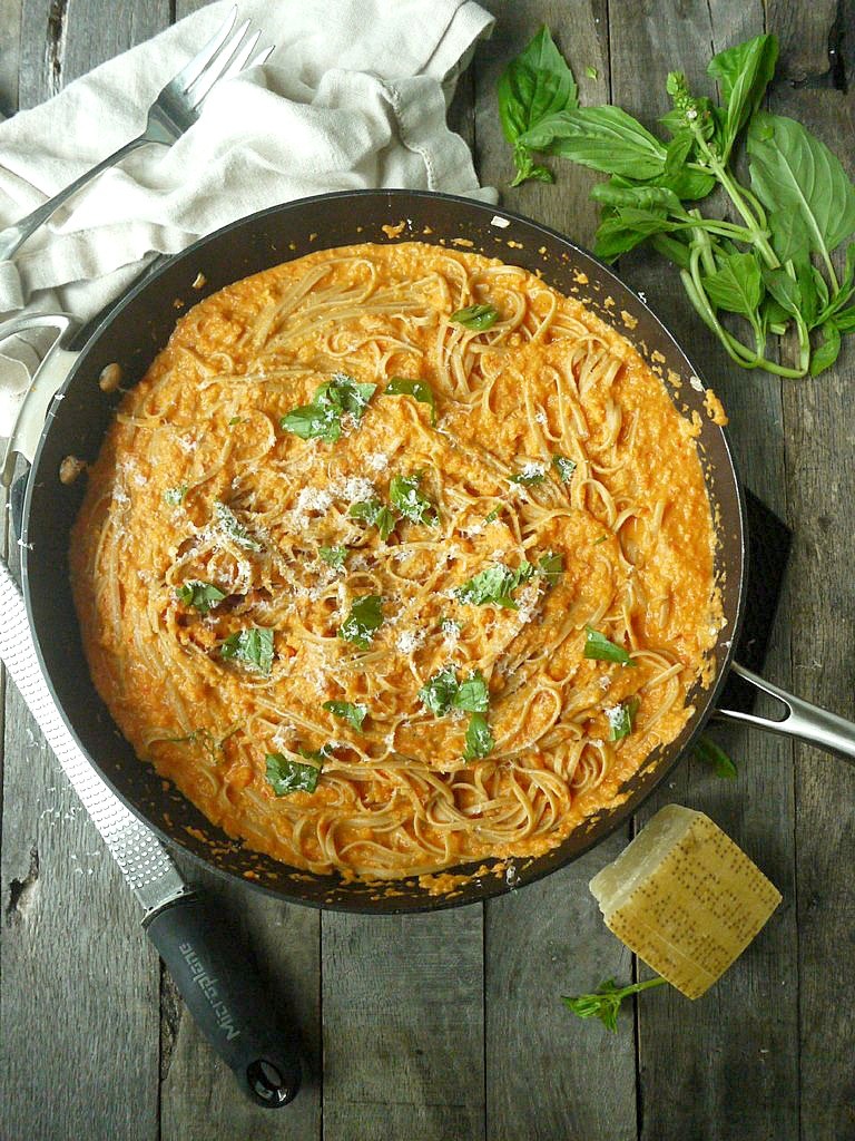 roasted red pepper, goat cheese and fennel pasta 6