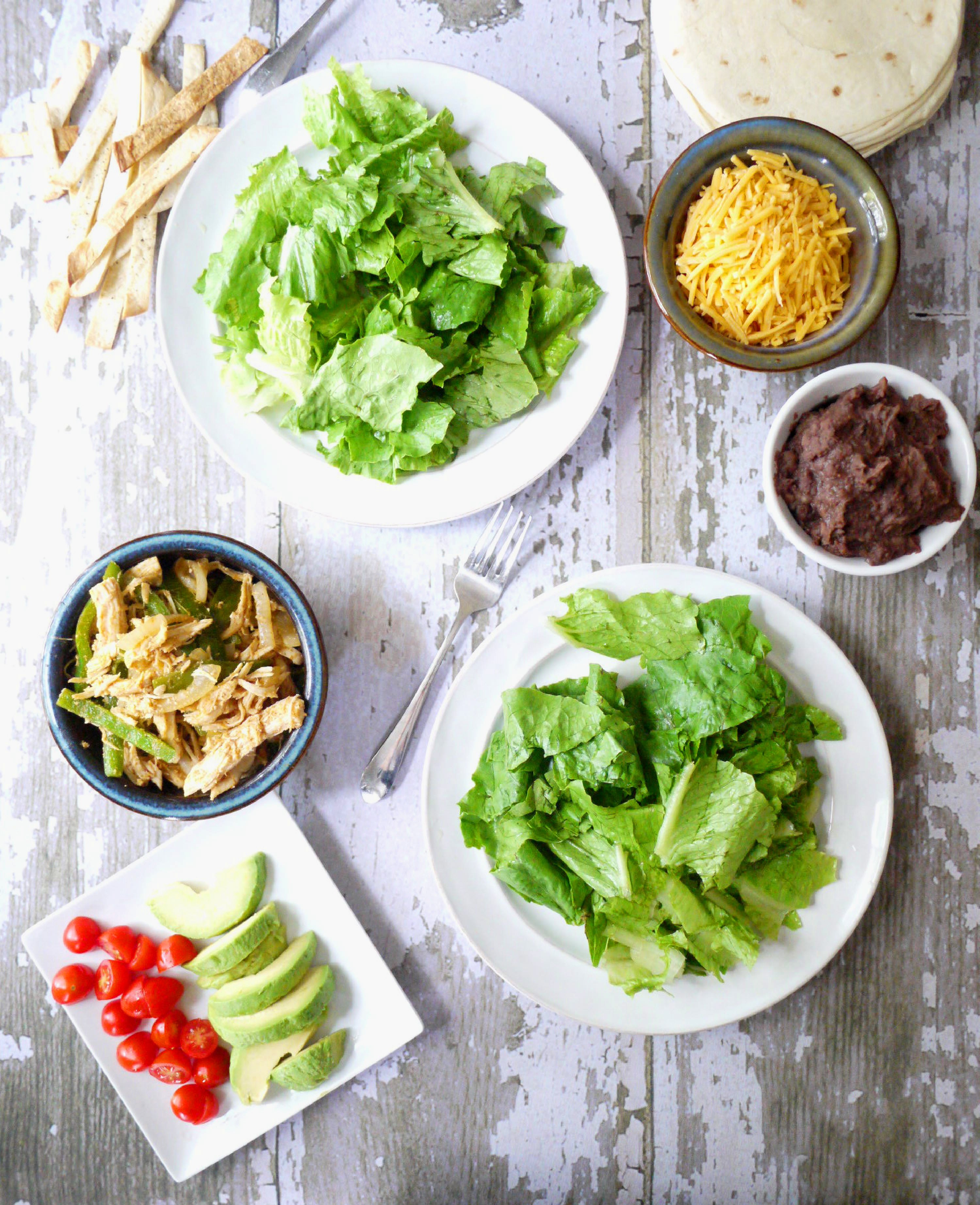 rotisserie chicken fajita salad 1