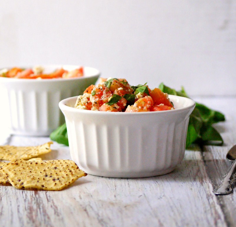 five-minute feta bruschetta dip 5