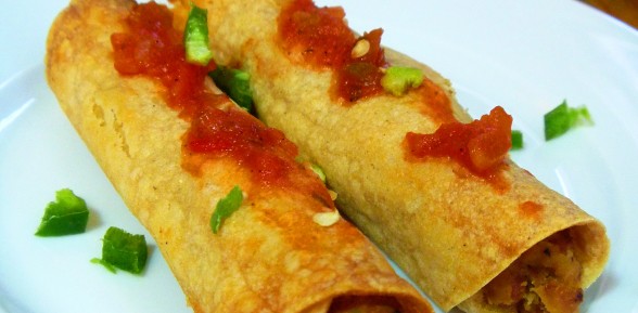 Pinto Bean and Avocado Taquitos