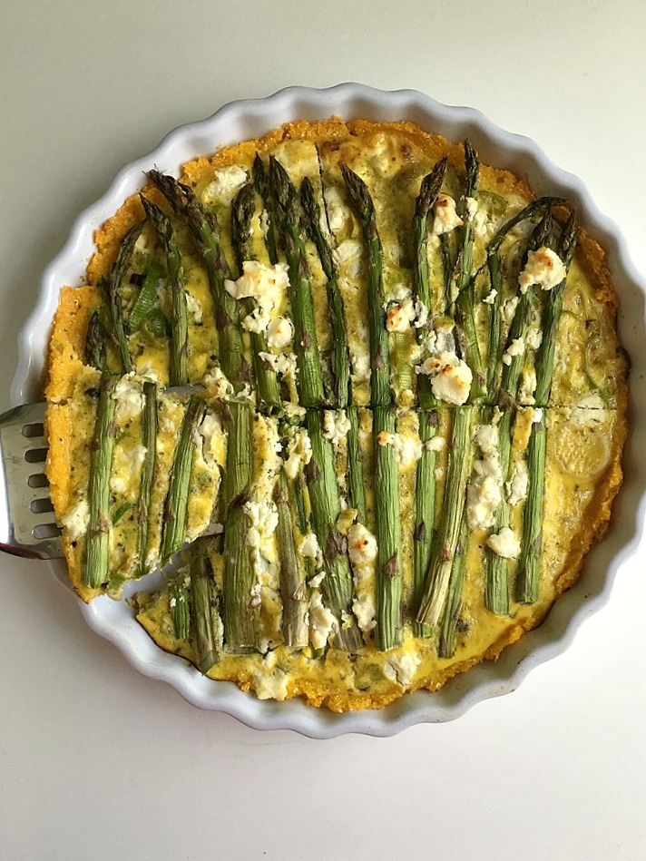 asparagus and leek tart with parmesan polenta crust 5