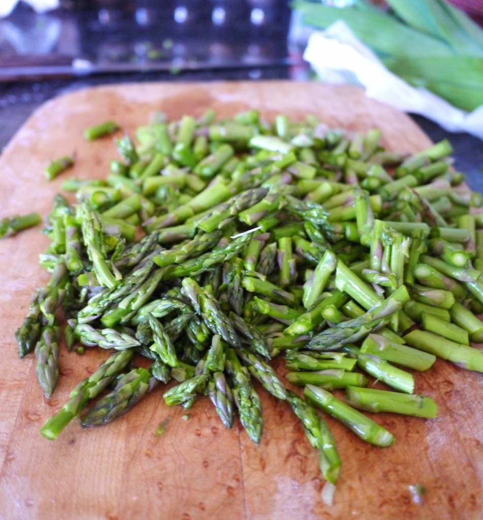 chopped asparagus