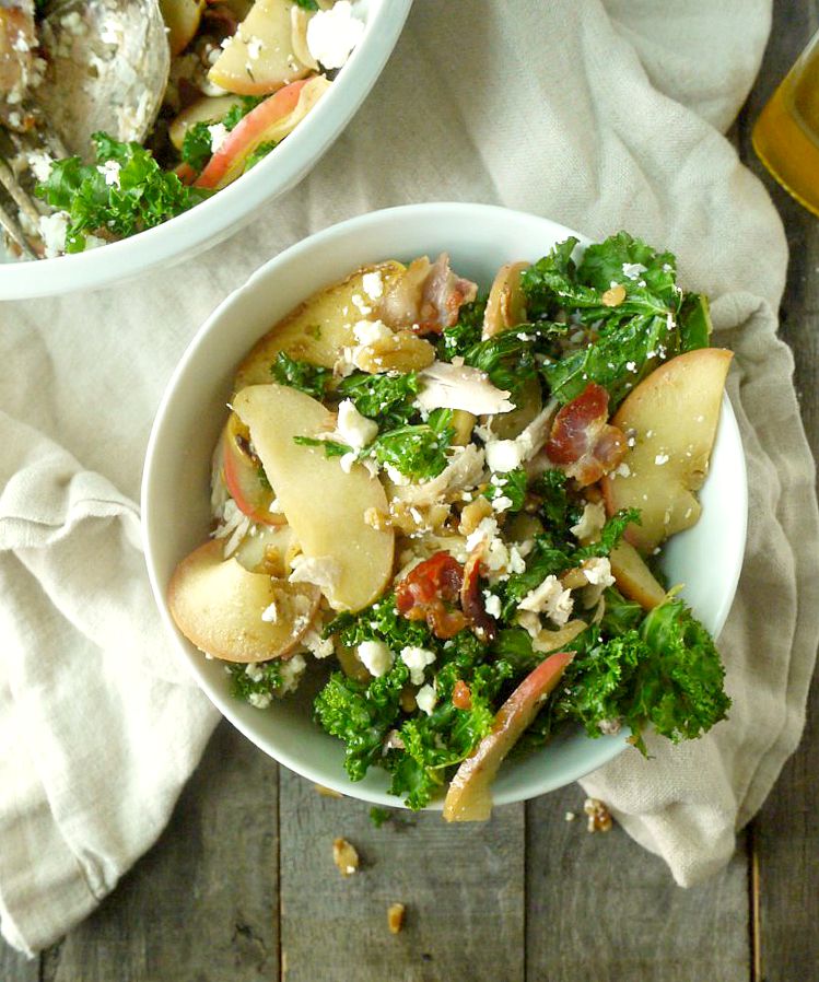 Chicken and Kale Salad with Bacon-Fried Apples and Walnuts 13 adjusted
