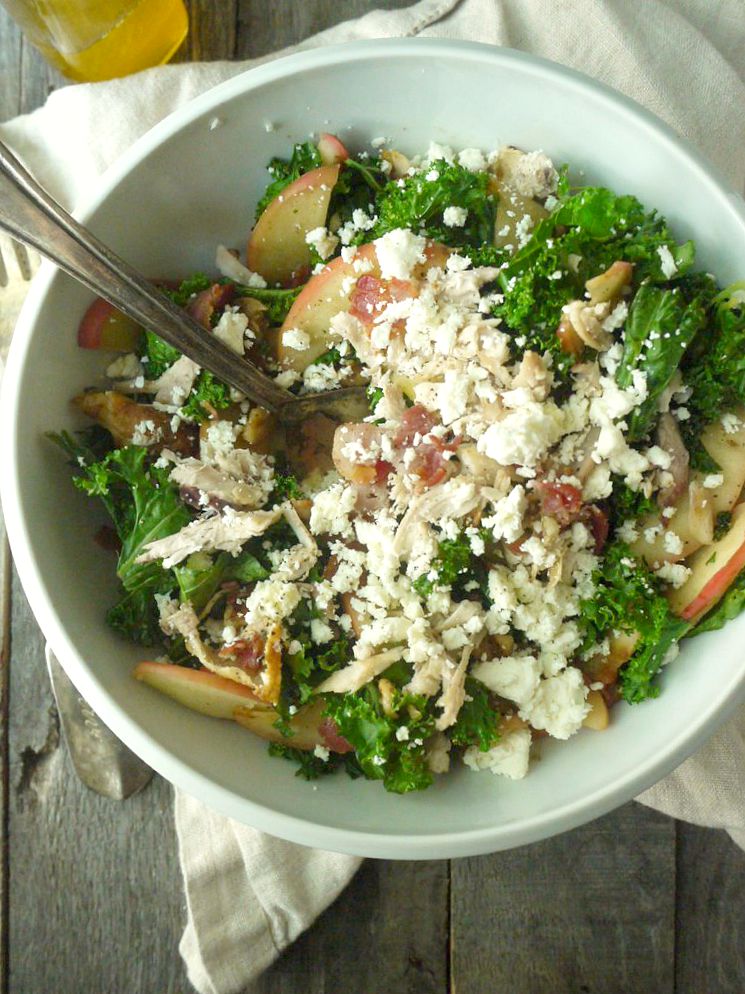 Chicken and Kale Salad with Bacon-Fried Apples and Walnuts 7 adjusted