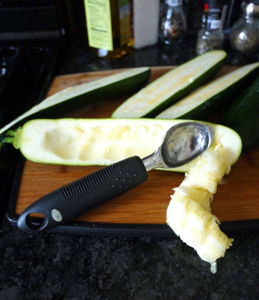 zucchini being scooped