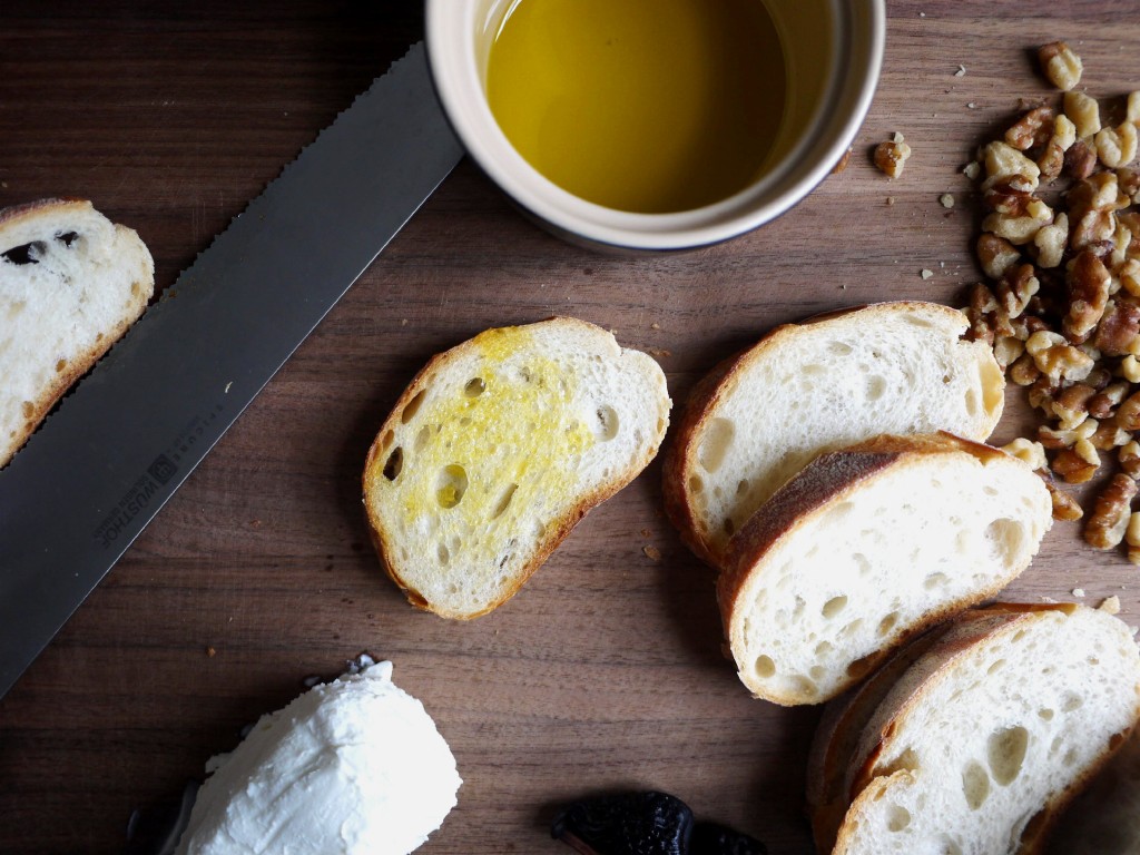 brushing olive oil