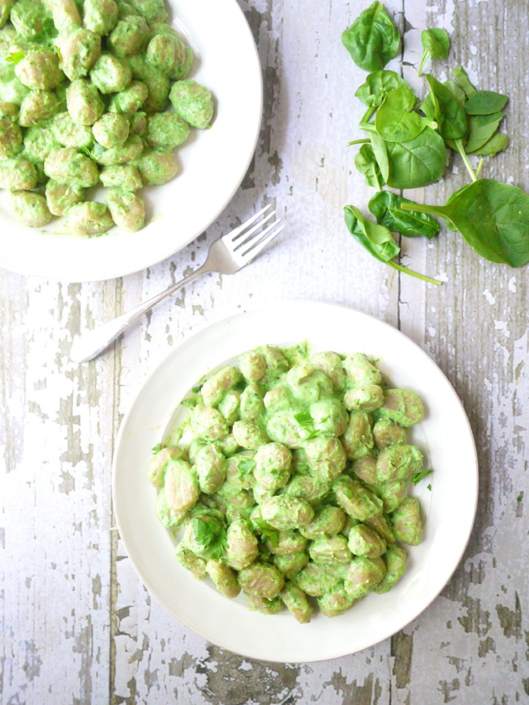 gnocci with creamy spinach sauce 1