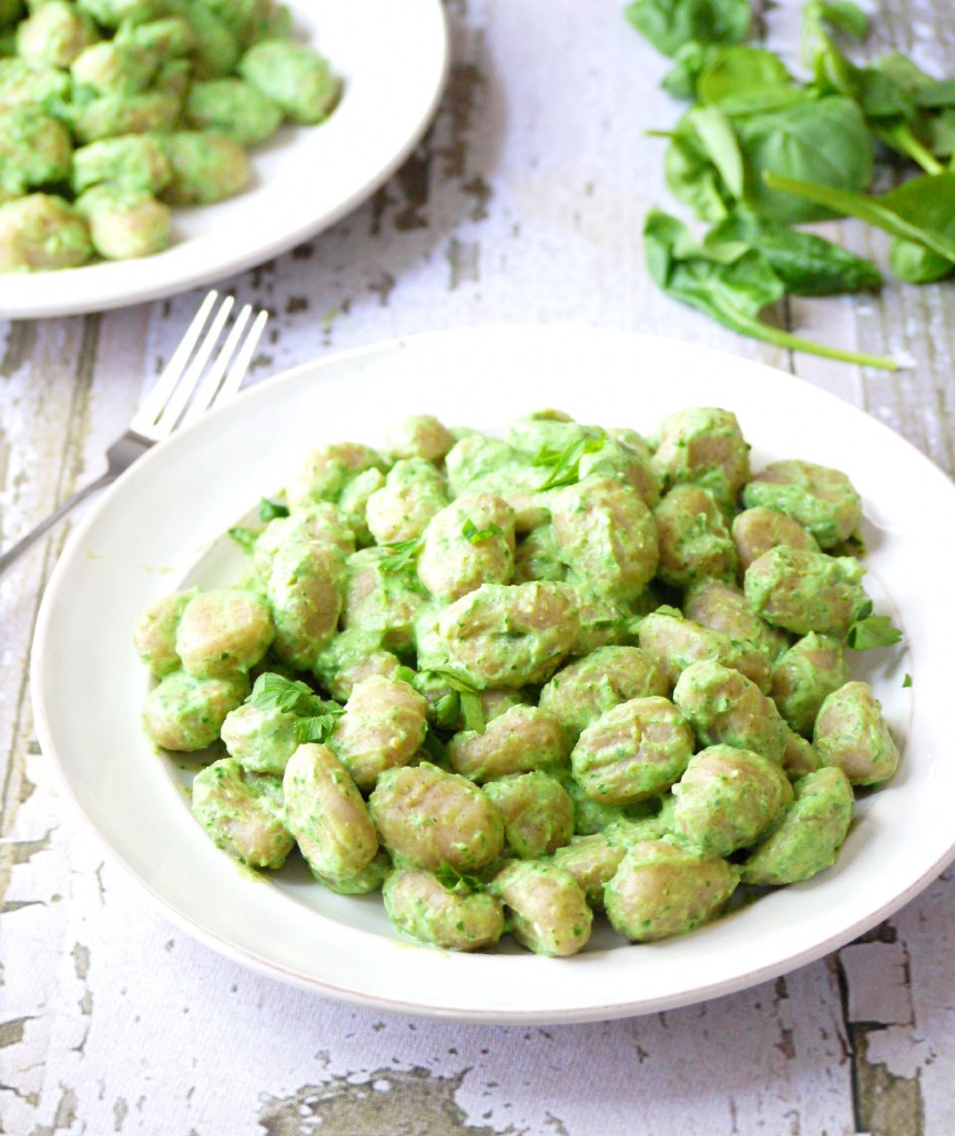 gnocci with creamy spinach sauce 3