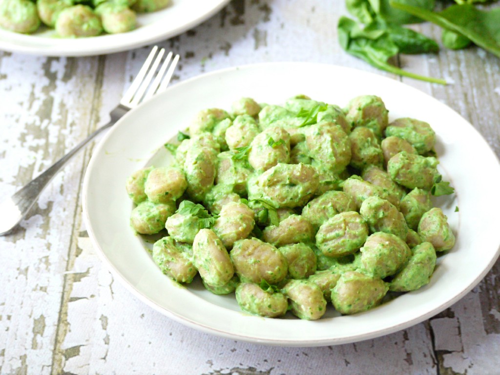 gnocci with creamy spinach sauce 4