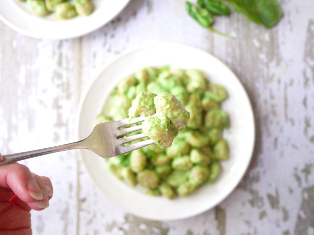 gnocci with creamy spinach sauce 6