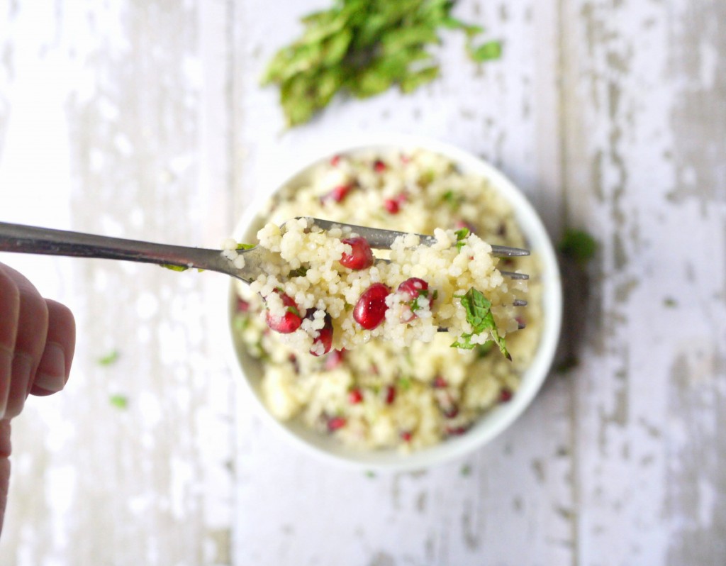 yellow couscous salad with pomegranate dressing 9