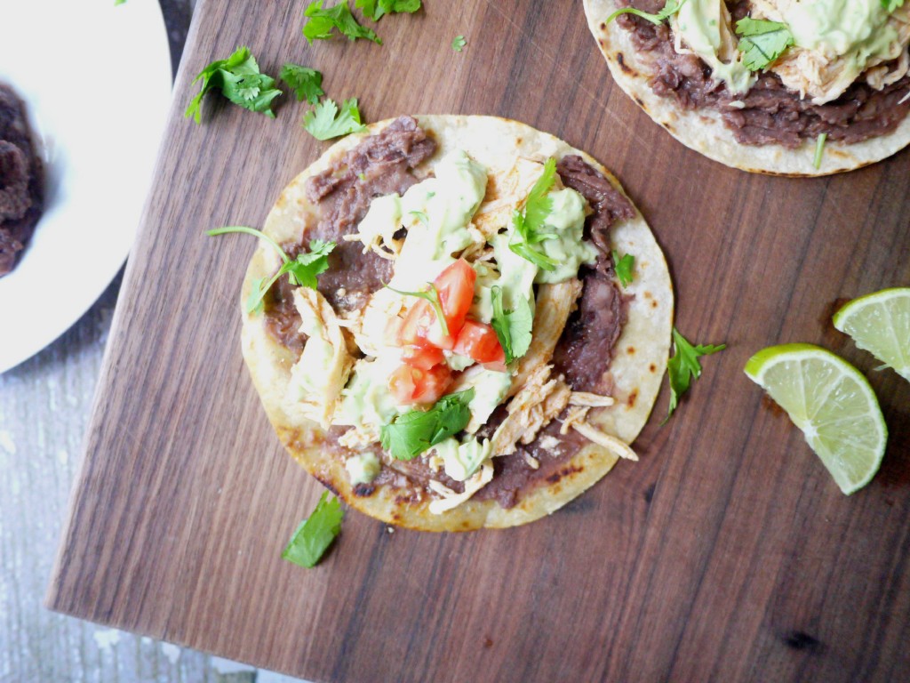 slow cooker chicken enchilada tostadas 4