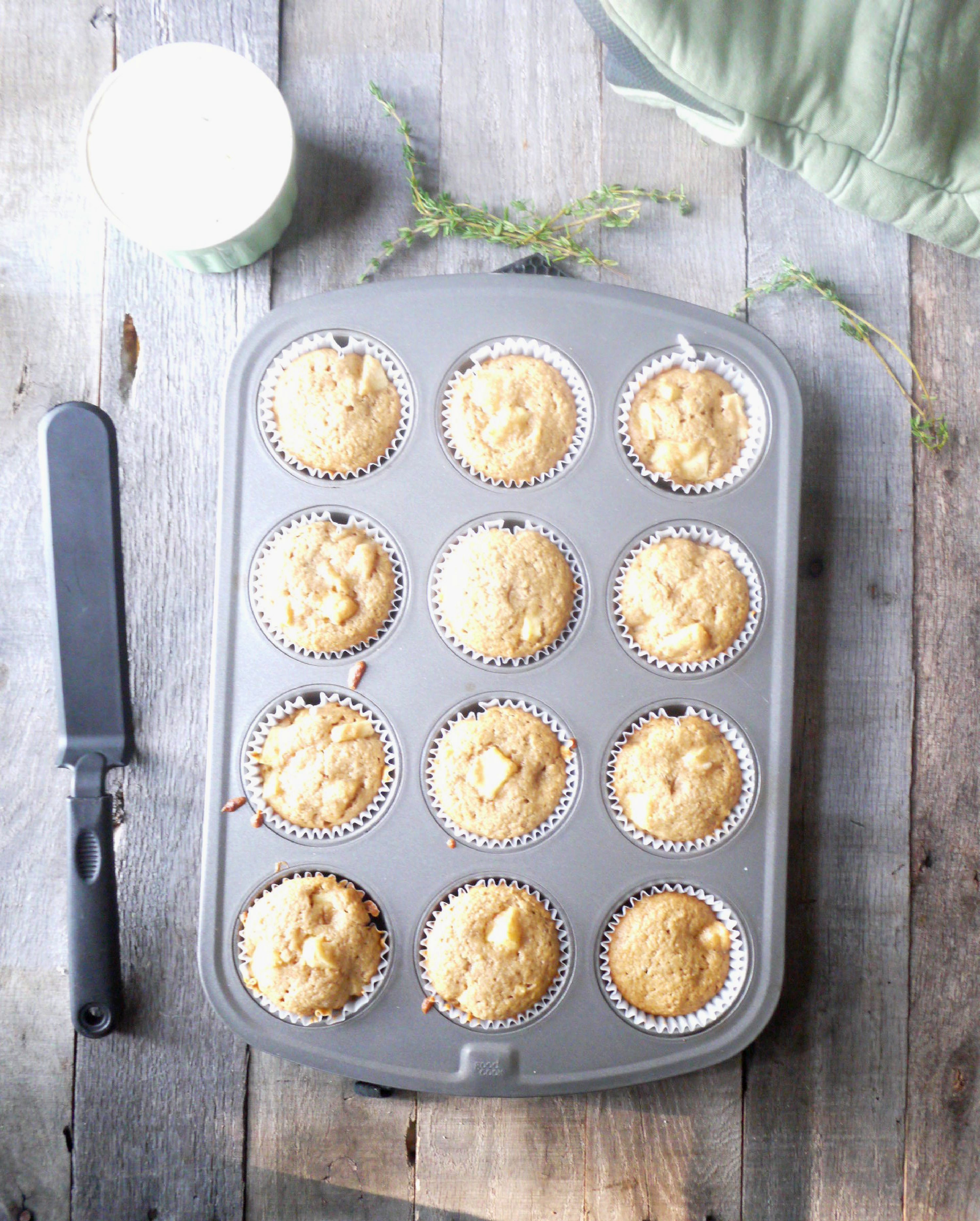 apple cupcakes with goat cheese thyme glaze 1