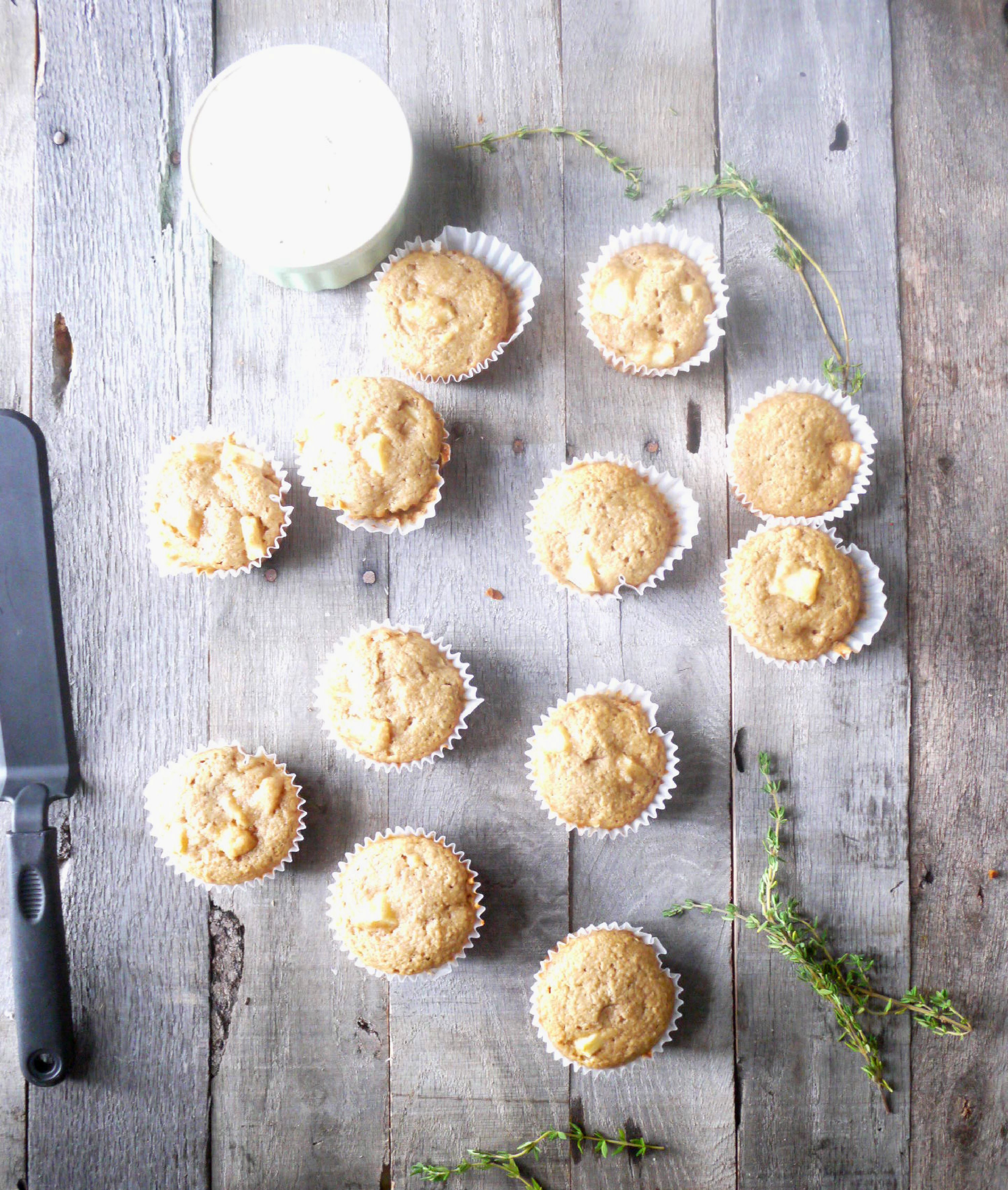 apple cupcakes with goat cheese thyme glaze 2