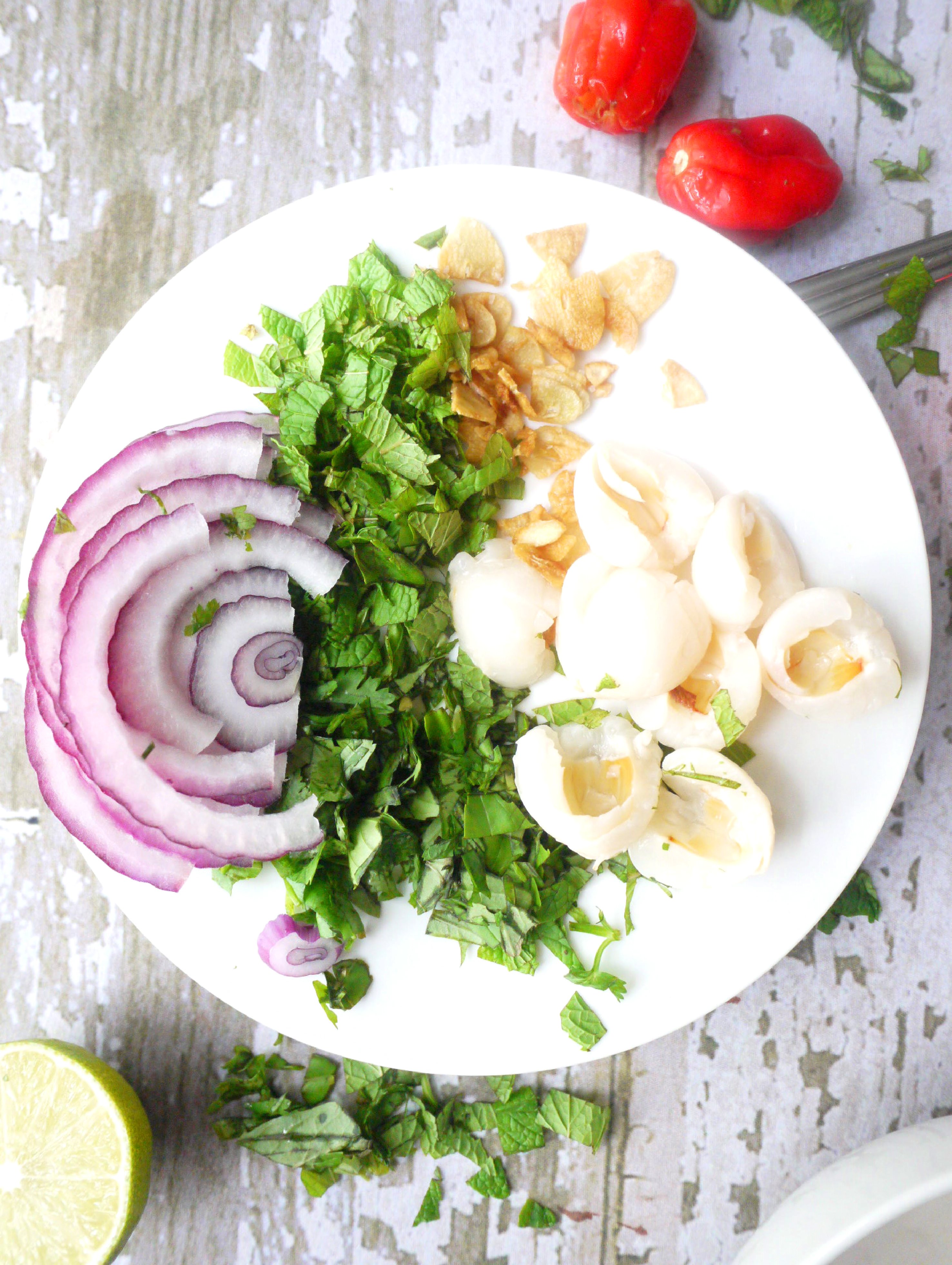 pork lychee salad 3