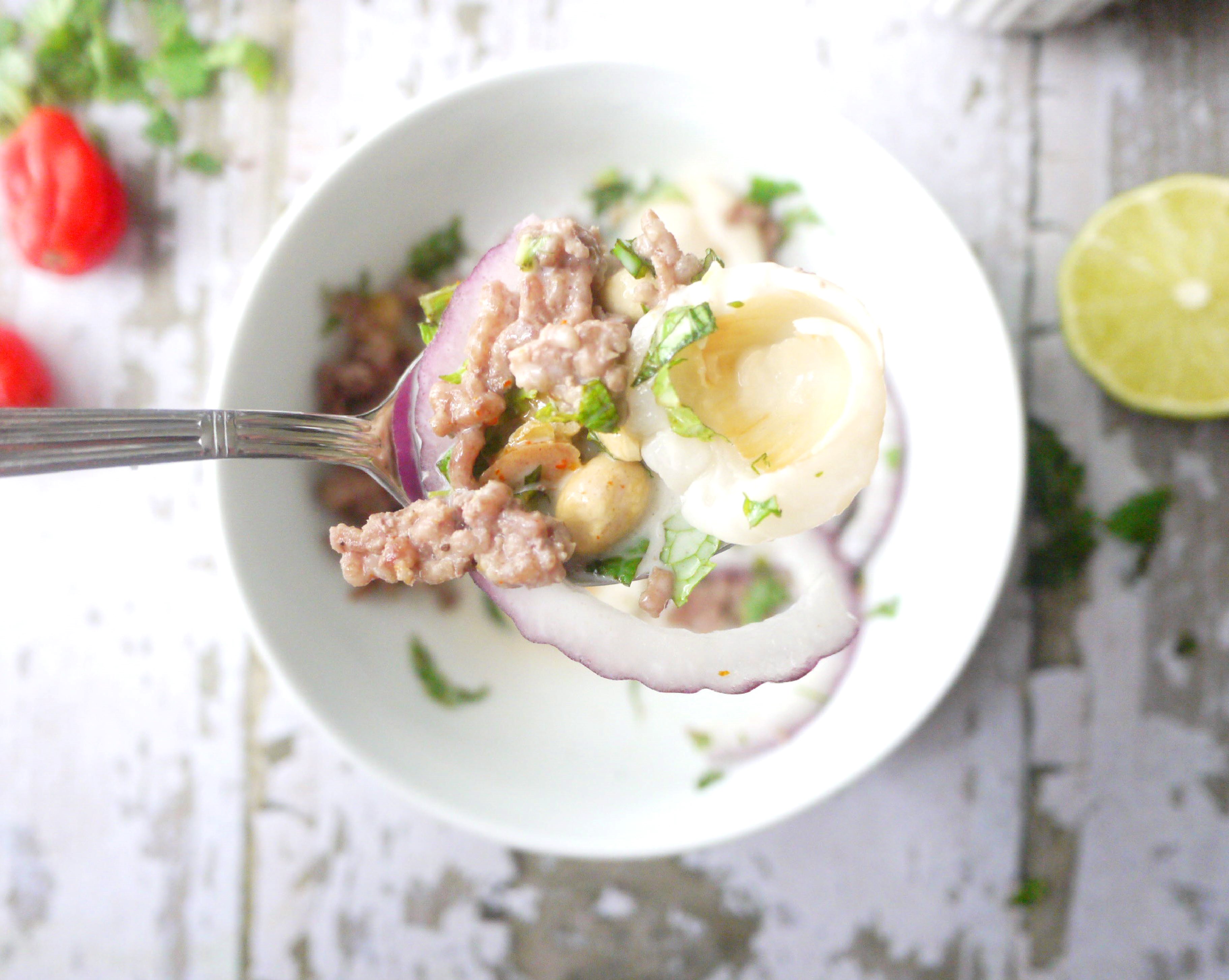 pork lychee salad 9