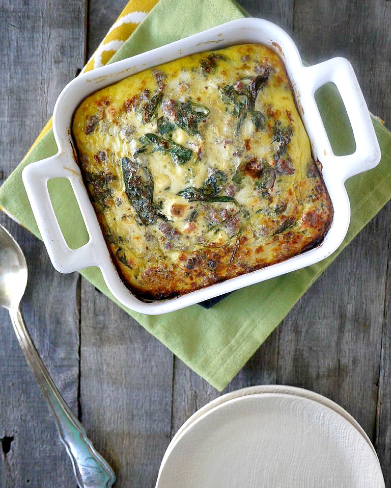 Bison, Greens and Feta Breakfast Casserole 1 adjusted