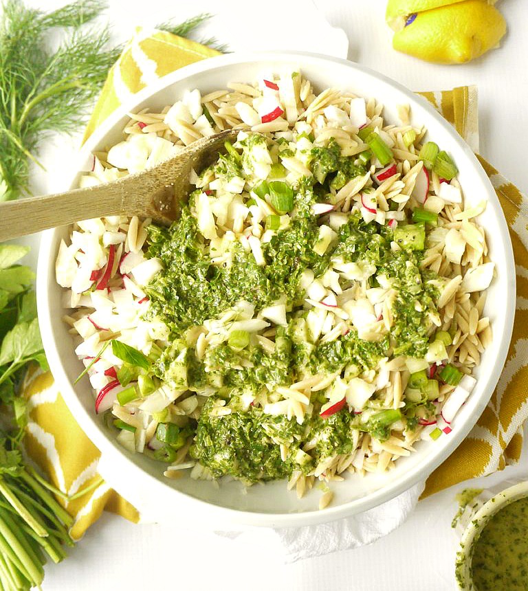 Radish and Fennel Orzo Salad with Parsley Vinaigrette 3