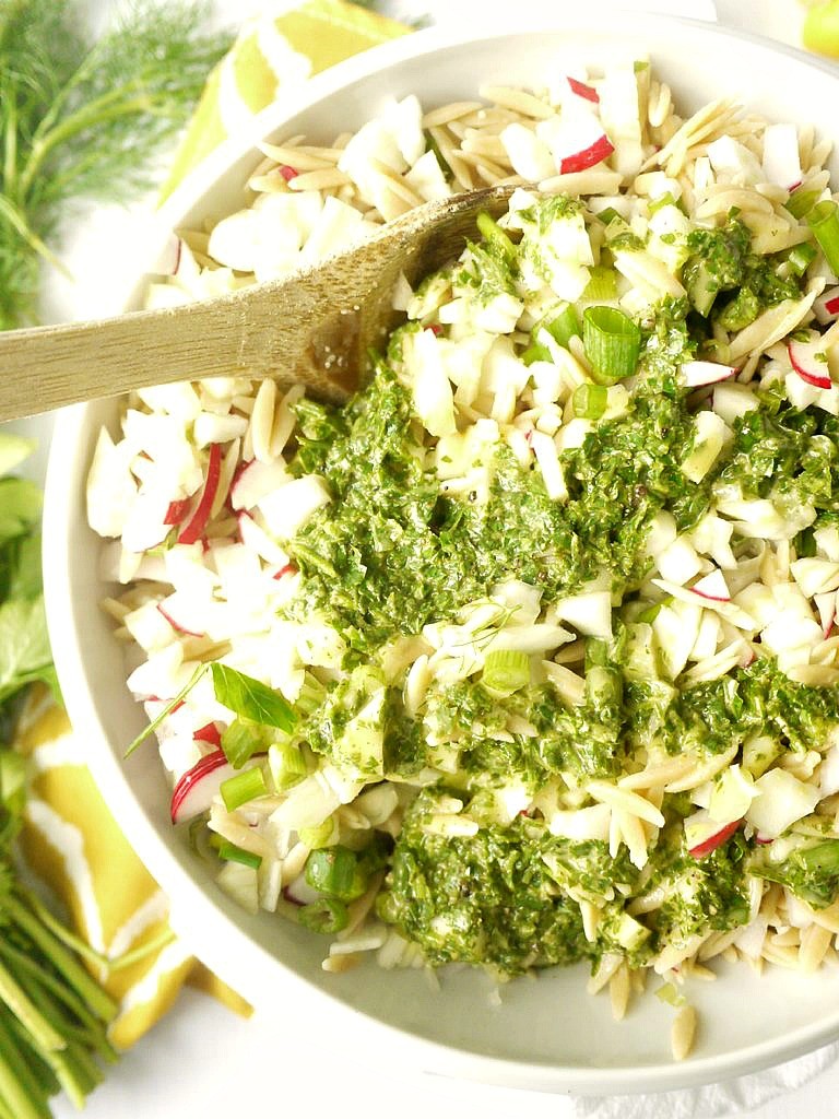 Radish and Fennel Orzo Salad with Parsley Vinaigrette 4