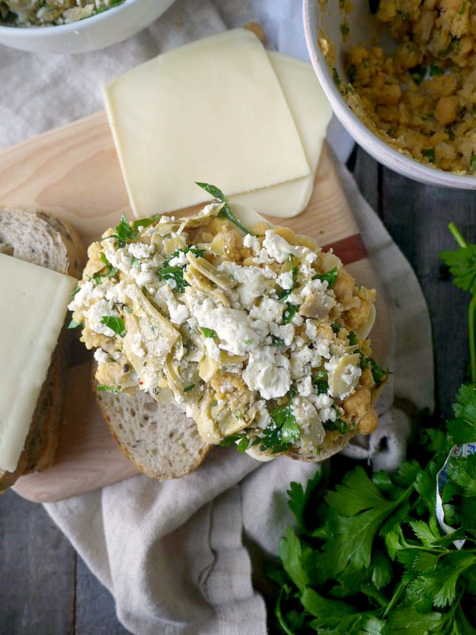 smashed chickpea artichoke and feta grilled cheese 3 adjusted