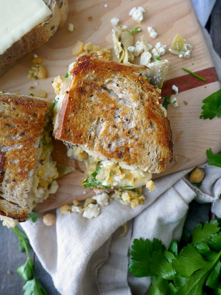 smashed chickpea artichoke and feta grilled cheese 8 adjusted