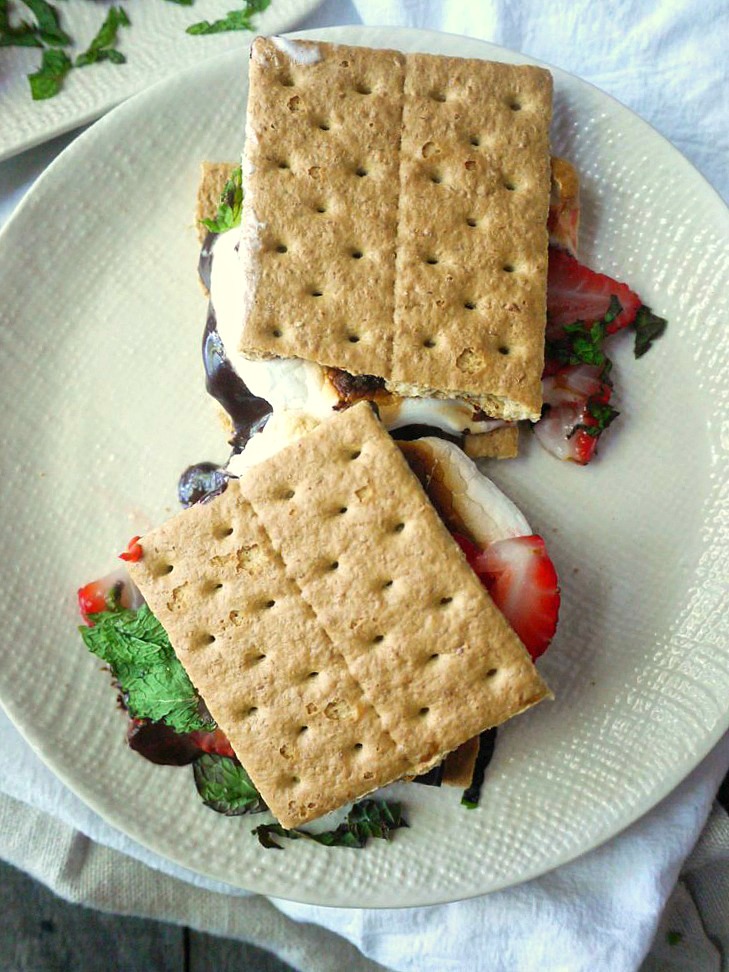 strawberry mint dark chocolate smores 12