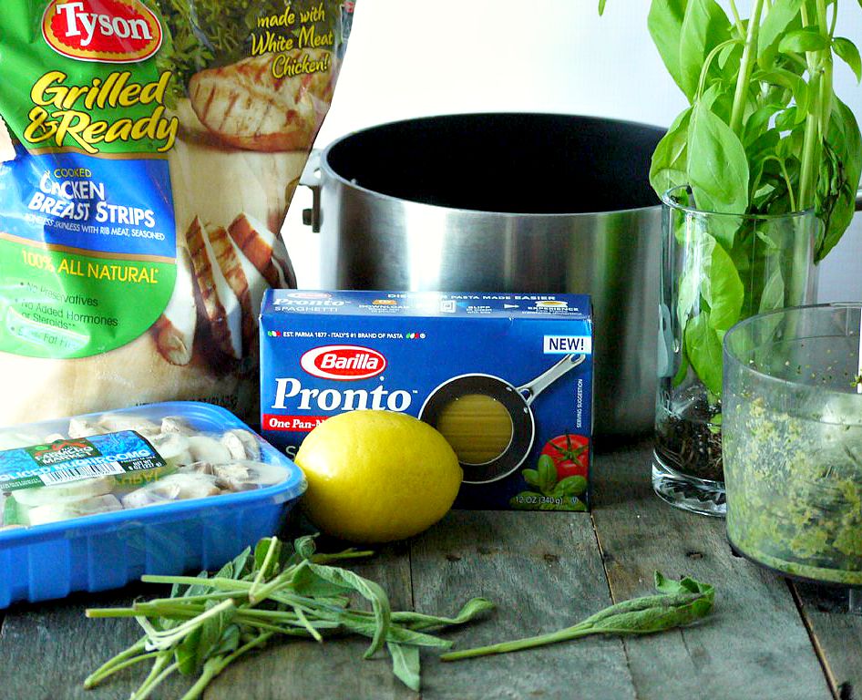 One Pot Chicken and Mushroom Pasta with Sage Pesto 1 adjusted