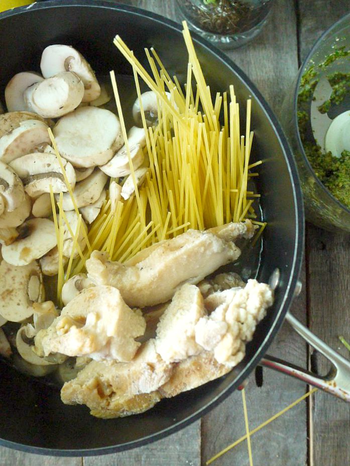 One Pot Chicken and Mushroom Pasta with Sage Pesto 3 adjusted