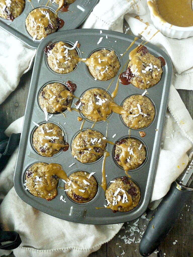 paleo chocolate banana bread bites with coconut-orange glaze 7