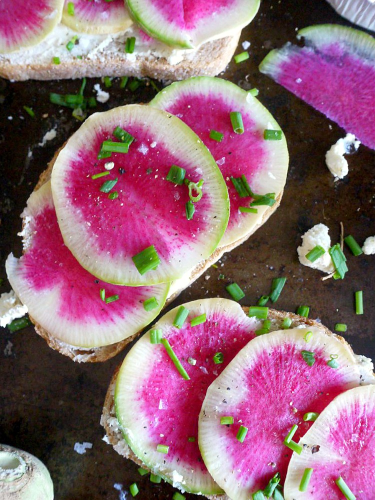 watermelon radish and boursin cheese tartine 9 adjusted