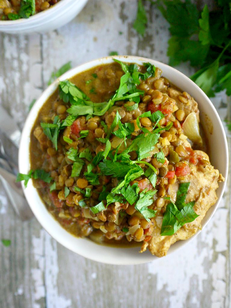 Crock Pot Chicken and Lentil Curry