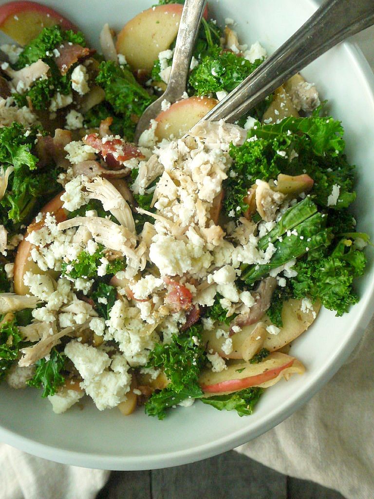 Chicken and Kale Salad with Bacon-Fried Apples and Walnuts 11 adjusted