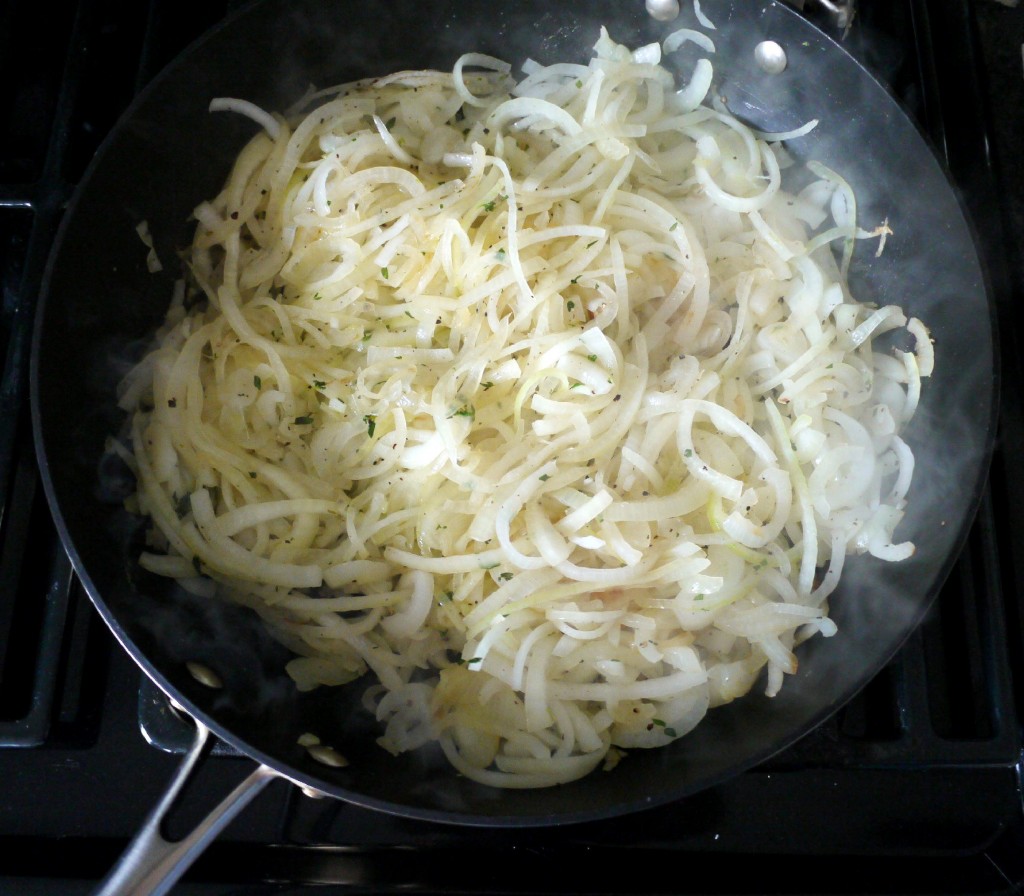 onions caramelizing