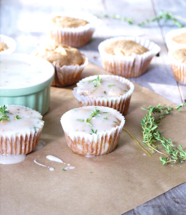 apple cupcakes with goat cheese thyme glaze 6