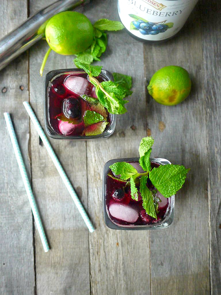 Blueberry Maple Mojito Mocktail