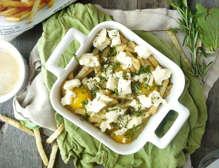 breakfast poutine with kasseri cheese and fresh herbs 4